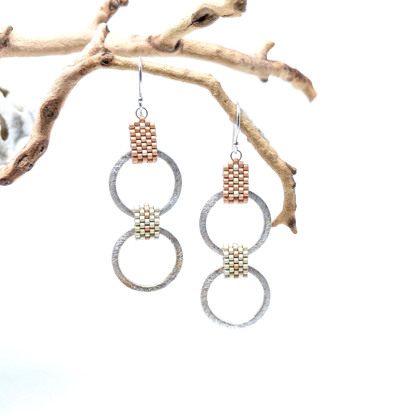 Hoops - double hanging blush