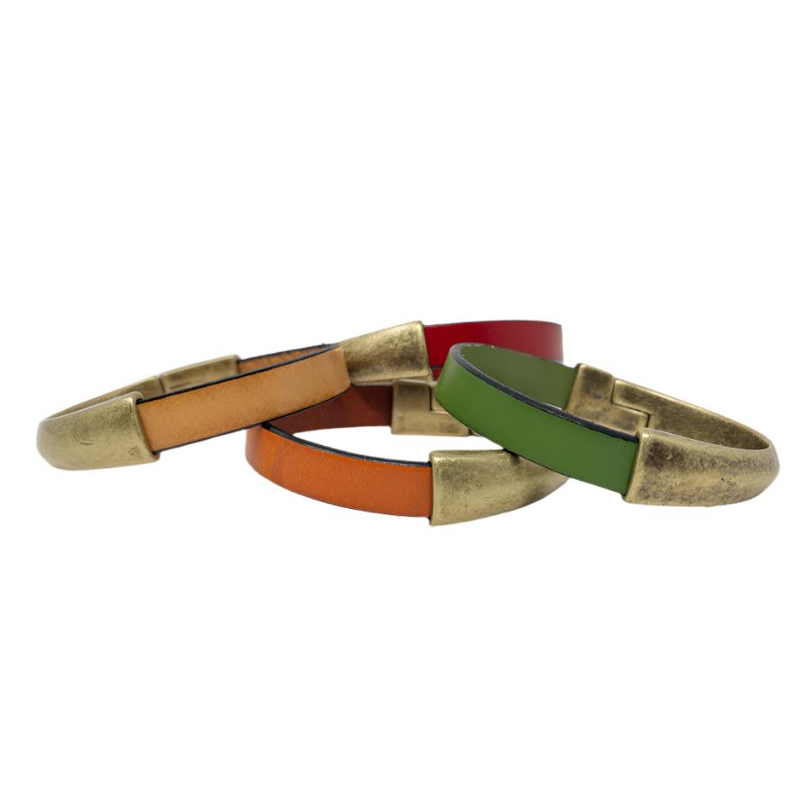 Leather & Brass Half Circle Clasp