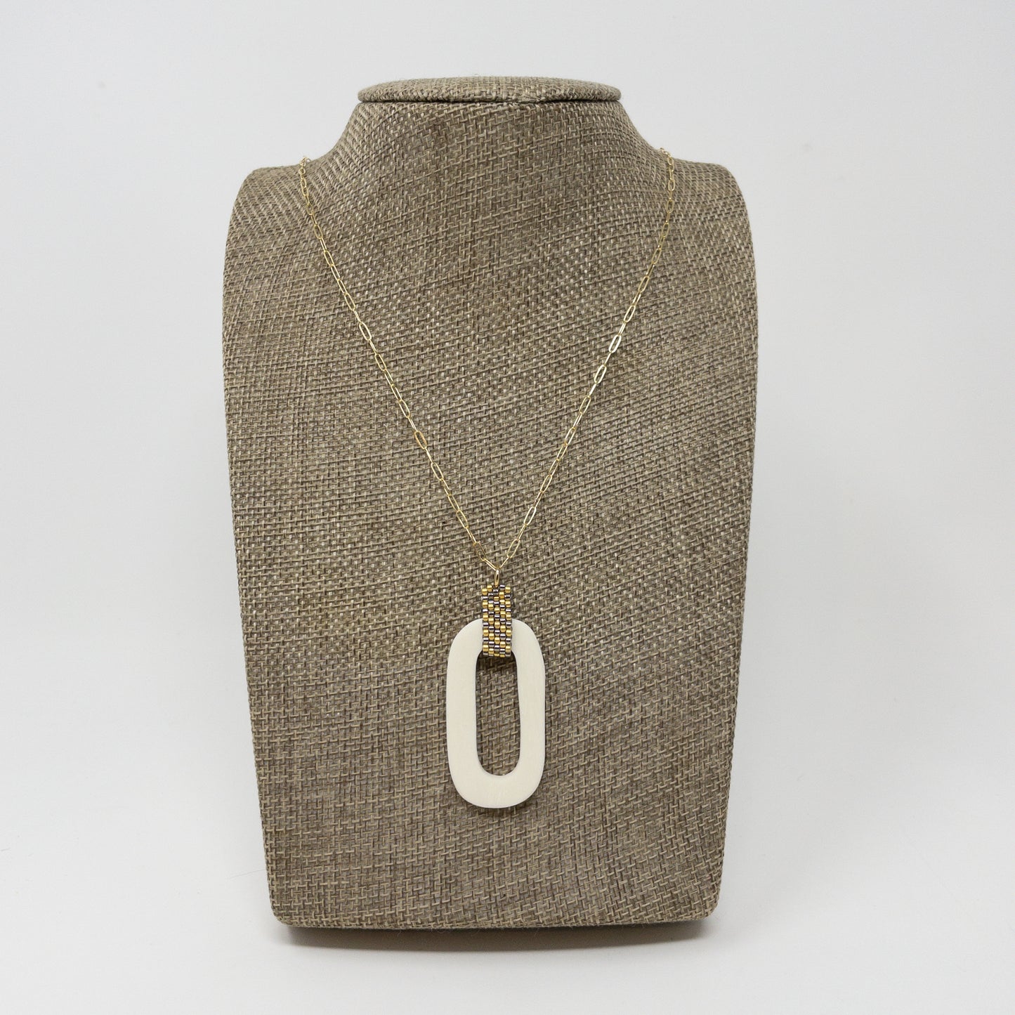 Oval Necklace - gold, silver