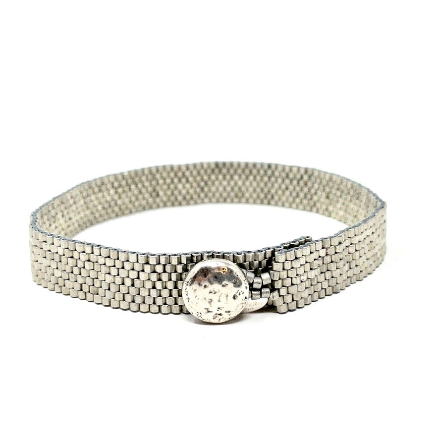 Hexagon Glass Beads - Skinny w/ Button
