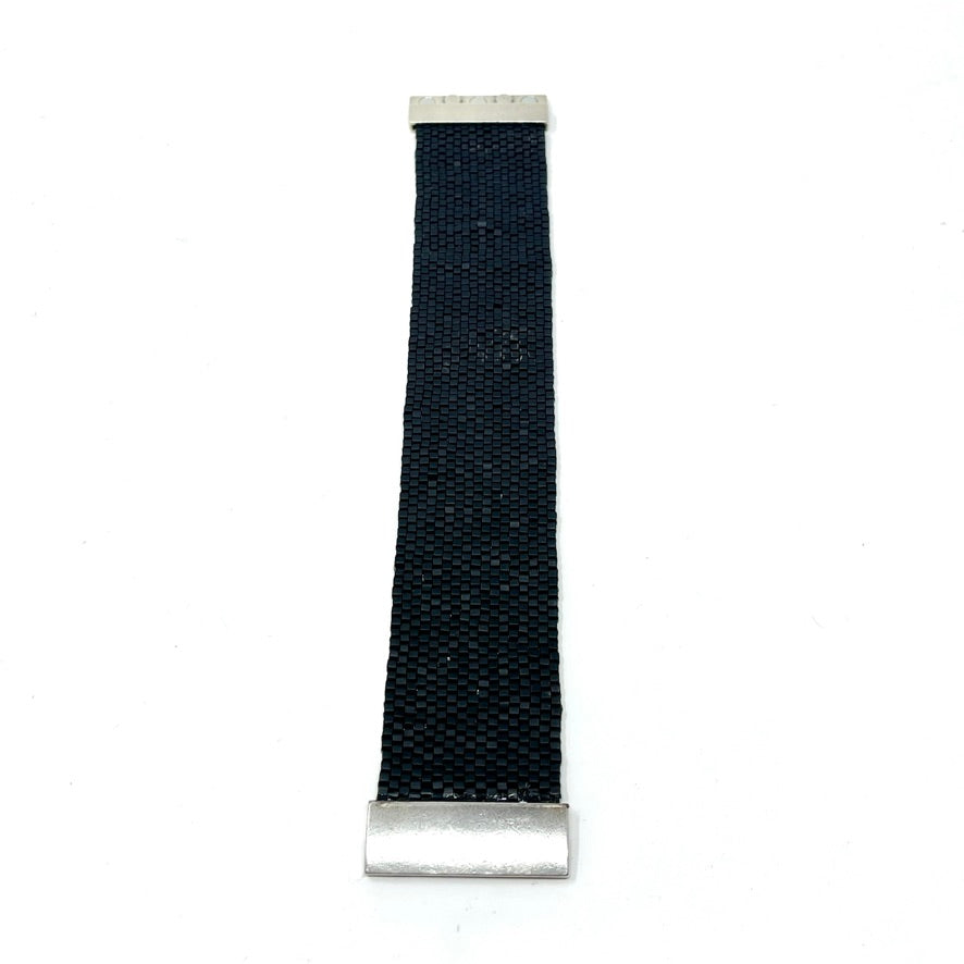 Beaded Cuff - Silver Magnetic Clasp