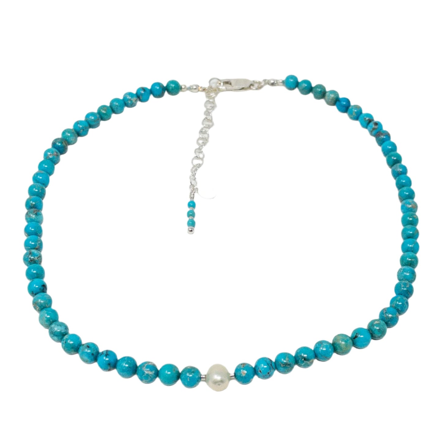 Kingman Turquoise & Pearl Necklace
