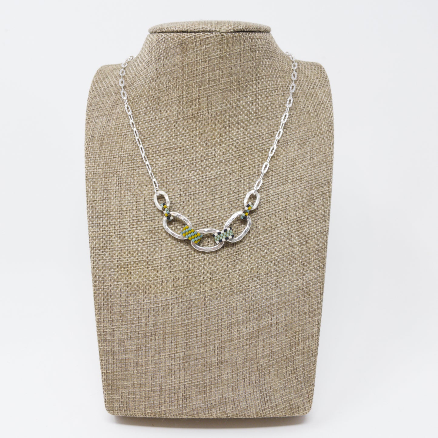 Hill Tribe Silver with Japanese Glass Necklace