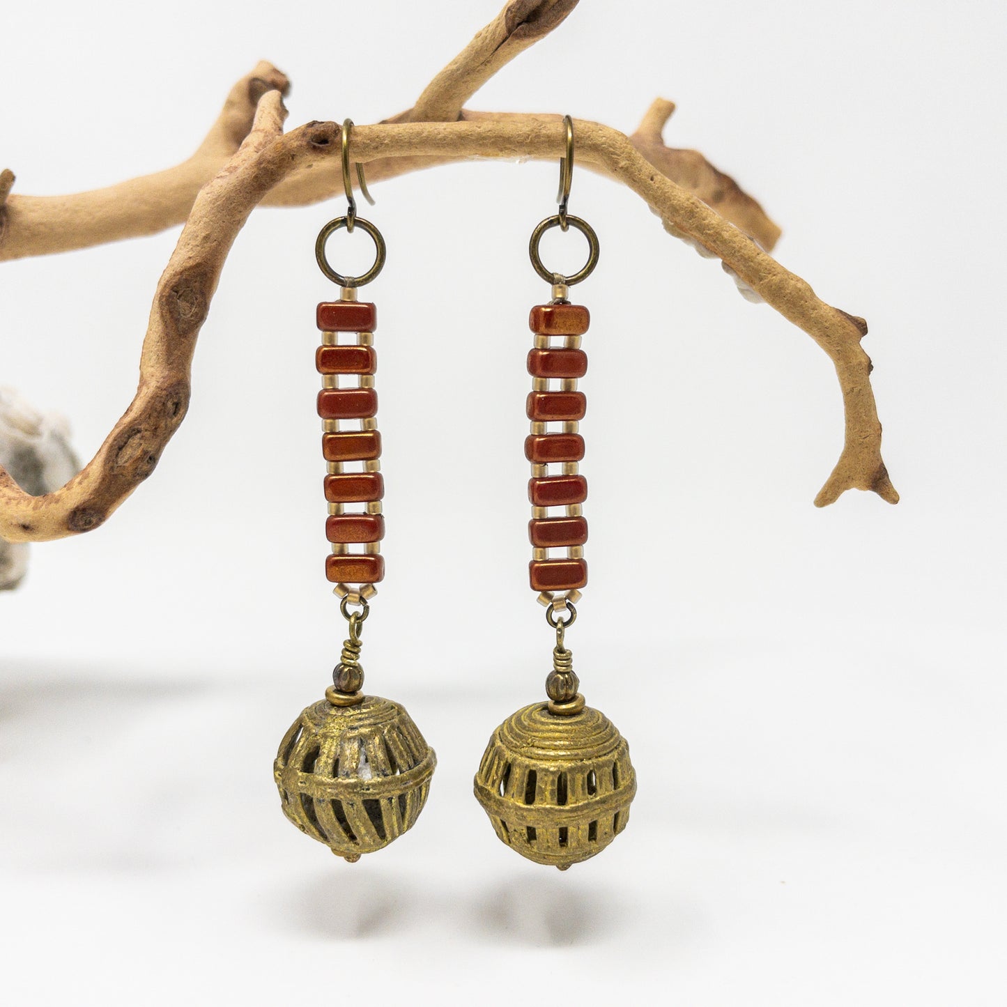Czech Glass & African Brass Beads