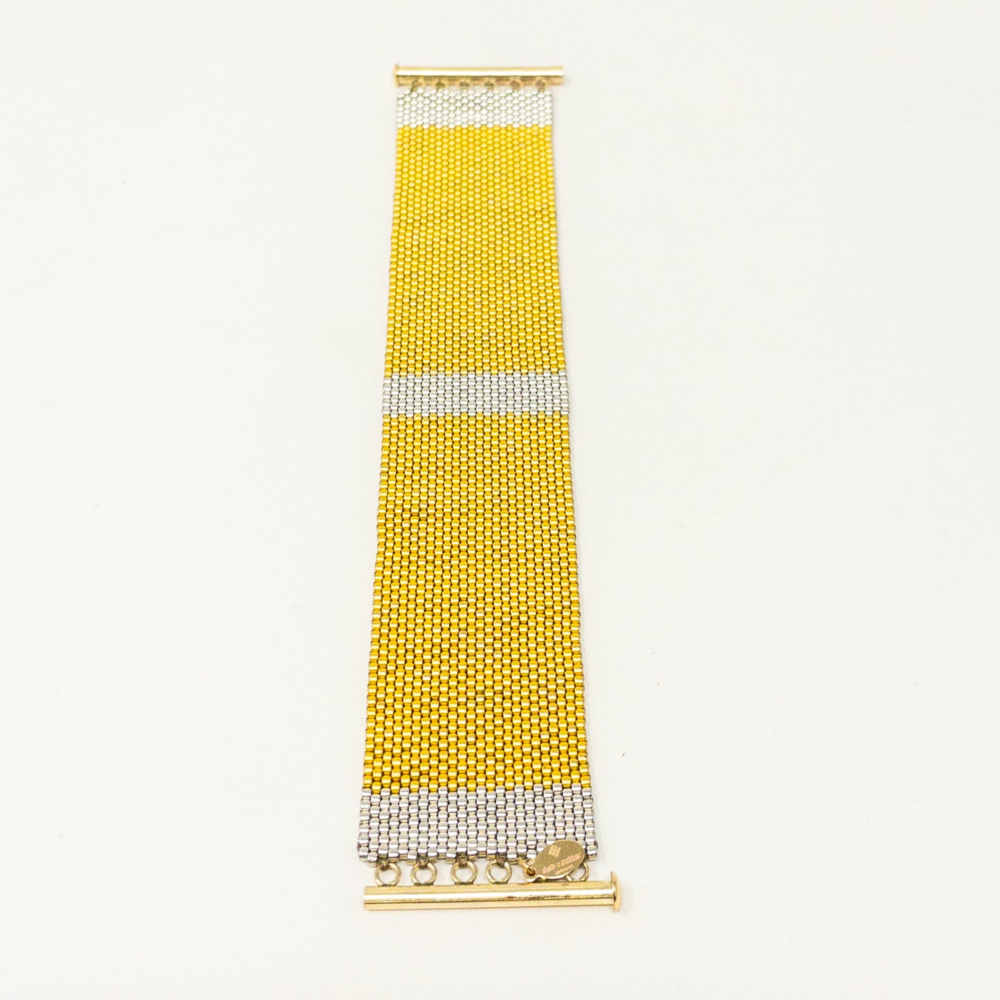 Gold & Silver Plated Glass Bead Cuff