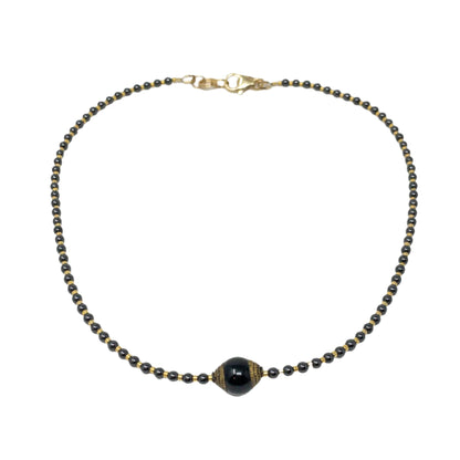 Hematite & Gold Plated Glass Beads