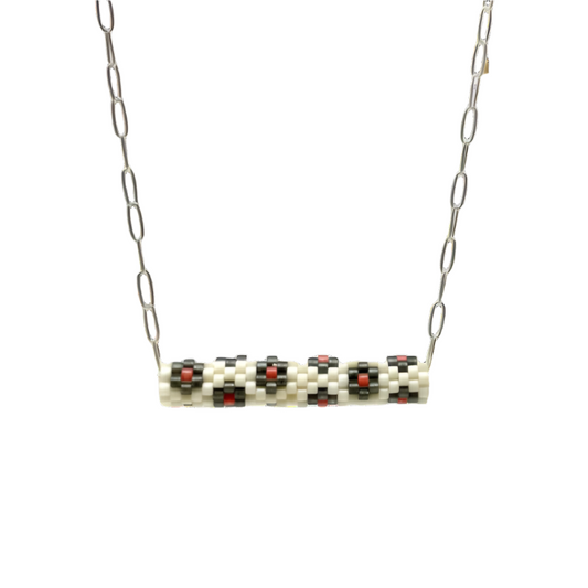 Peyote Tube Necklace - floral