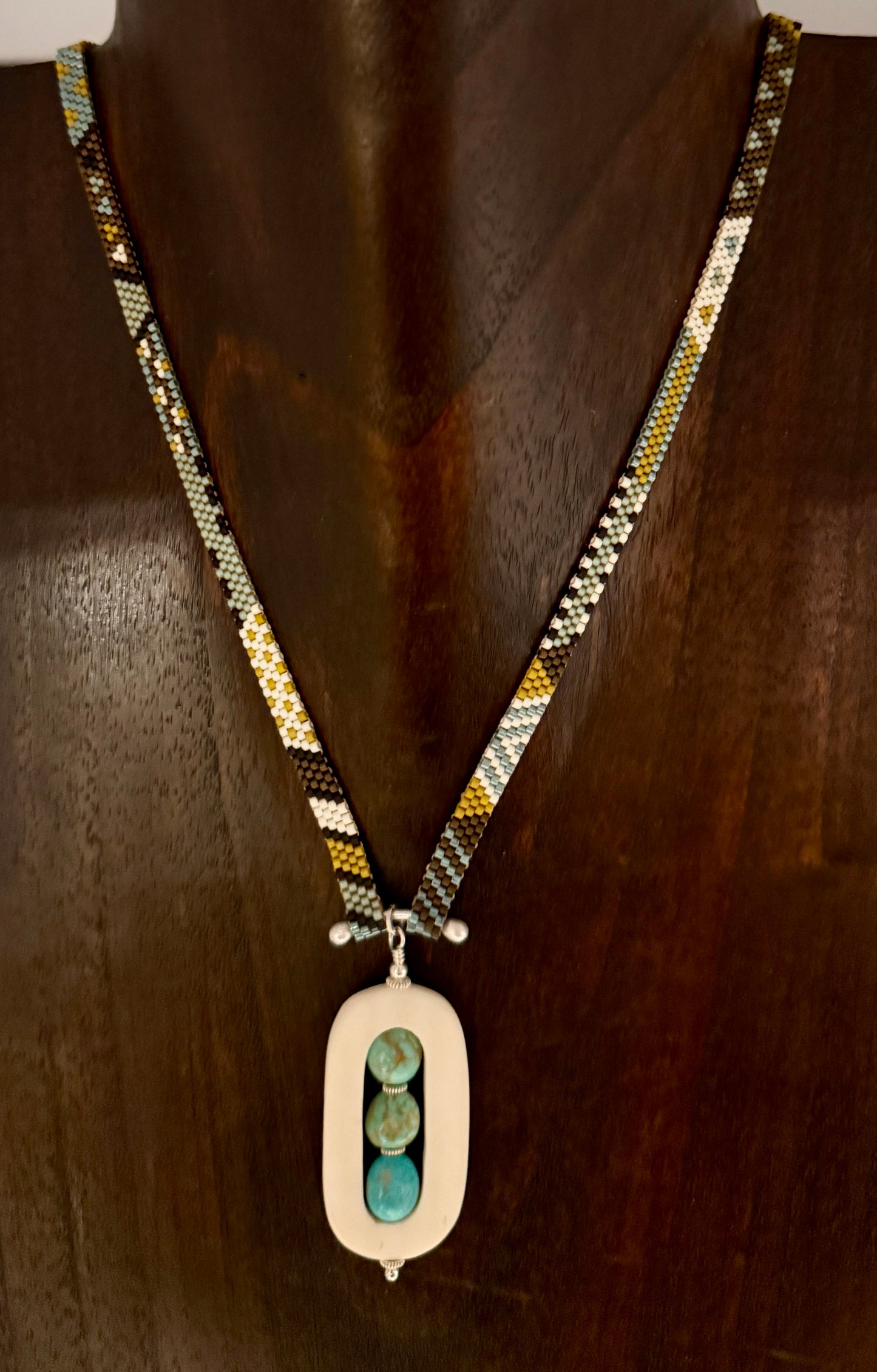 Patterned Necklace with Kingman Turquoise